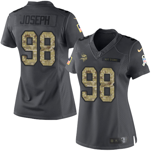 Nike Vikings #98 Linval Joseph Black Women's Stitched NFL Limited 2016 Salute To Service Jersey Nike Vikings #98 Linval Joseph Black Women's Stitched NFL Limited 2016 Salute To Service Jersey
