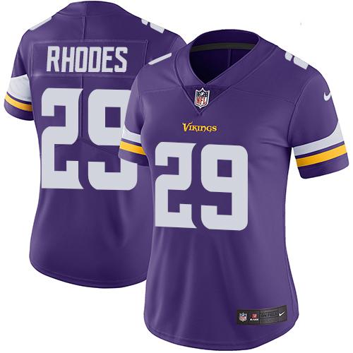 Nike Vikings #29 Xavier Rhodes Purple Team Color Women's Stitched NFL Vapor Untouchable Limited Jersey
