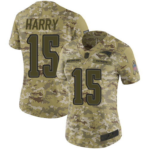 Nike Patriots #15 N'Keal Harry Camo Women's Stitched NFL Limited 2018 Salute to Service Jersey Nike Patriots #15 N'Keal Harry Camo Women's Stitched NFL Limited 2018 Salute to Service Jersey