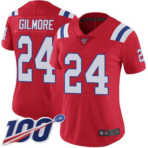 Nike Patriots #24 Stephon Gilmore Red Alternate Women's Stitched NFL 100th Season Vapor Limited Jersey Nike Patriots #24 Stephon Gilmore Red Alternate Women's Stitched NFL 100th Season Vapor Limited Jersey
