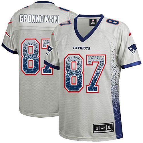 Nike Patriots #87 Rob Gronkowski Grey Women's Stitched NFL Elite Drift Fashion Jersey Nike Patriots #87 Rob Gronkowski Grey Women's Stitched NFL Elite Drift Fashion Jersey