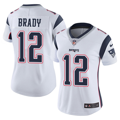Nike Patriots #12 Tom Brady White Women's Stitched NFL Vapor Untouchable Limited Jersey Nike Patriots #12 Tom Brady White Women's Stitched NFL Vapor Untouchable Limited Jersey