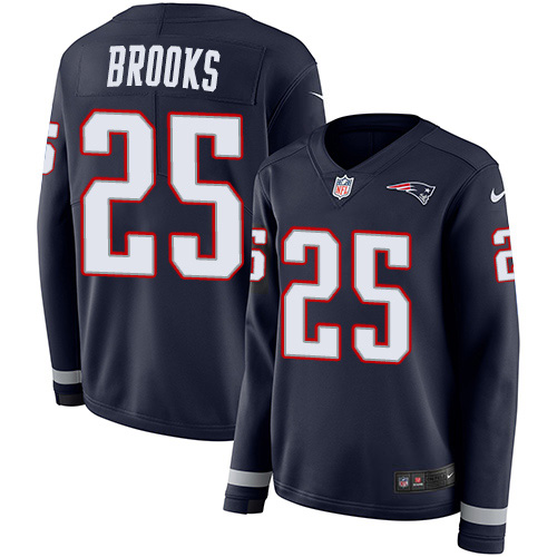 Nike Patriots #25 Terrence Brooks Navy Blue Team Color Women's Stitched NFL Limited Therma Long Sleeve Jersey Nike Patriots #25 Terrence Brooks Navy Blue Team Color Women's Stitched NFL Limited Therma Long Sleeve Jersey