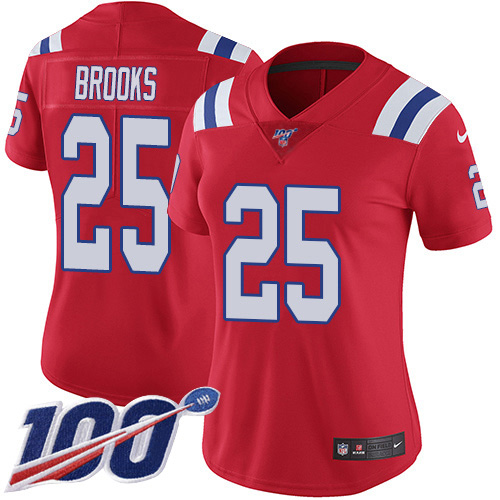 Nike Patriots #25 Terrence Brooks Red Alternate Women's Stitched NFL 100th Season Vapor Limited Jersey Nike Patriots #25 Terrence Brooks Red Alternate Women's Stitched NFL 100th Season Vapor Limited Jersey