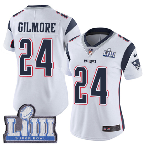 Nike Patriots #24 Stephon Gilmore White Super Bowl LIII Bound Women's Stitched NFL Vapor Untouchable Limited Jersey Nike Patriots #24 Stephon Gilmore White Super Bowl LIII Bound Women's Stitched NFL Vapor Untouchable Limited Jersey