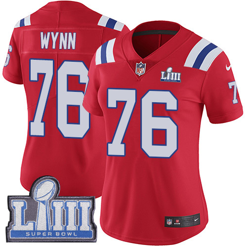 Nike Patriots #76 Isaiah Wynn Red Alternate Super Bowl LIII Bound Women's Stitched NFL Vapor Untouchable Limited Jersey Nike Patriots #76 Isaiah Wynn Red Alternate Super Bowl LIII Bound Women's Stitched NFL Vapor Untouchable Limited Jersey
