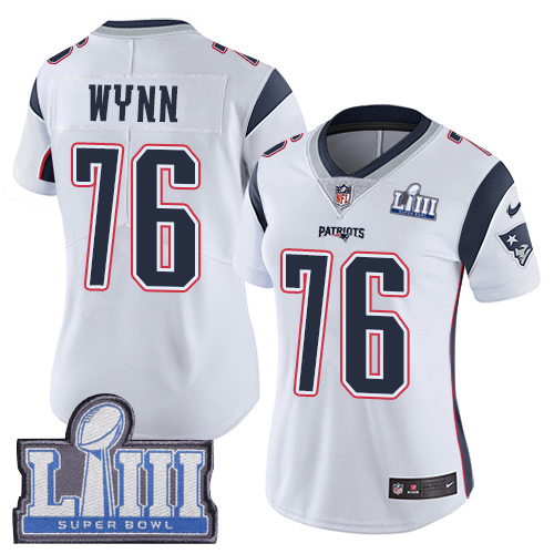 Nike Patriots #76 Isaiah Wynn White Super Bowl LIII Bound Women's Stitched NFL Vapor Untouchable Limited Jersey Nike Patriots #76 Isaiah Wynn White Super Bowl LIII Bound Women's Stitched NFL Vapor Untouchable Limited Jersey