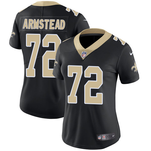 Nike Saints #72 Terron Armstead Black Team Color Women's Stitched NFL Vapor Untouchable Limited Jersey