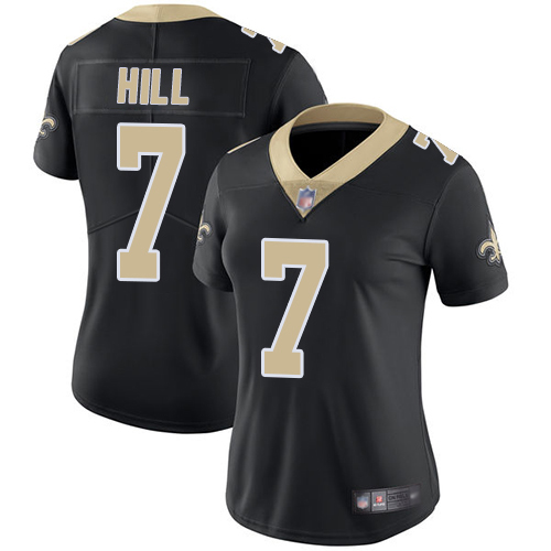 Nike Saints #7 Taysom Hill Black Team Color Women's Stitched NFL Vapor Untouchable Limited Jersey
