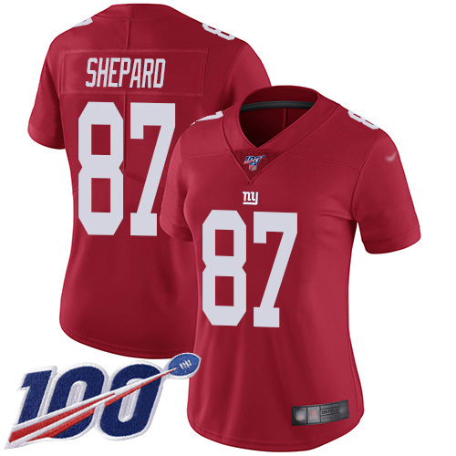 Nike Giants #87 Sterling Shepard Red Alternate Women's Stitched NFL 100th Season Vapor Limited Jersey Nike Giants #87 Sterling Shepard Red Alternate Women's Stitched NFL 100th Season Vapor Limited Jersey