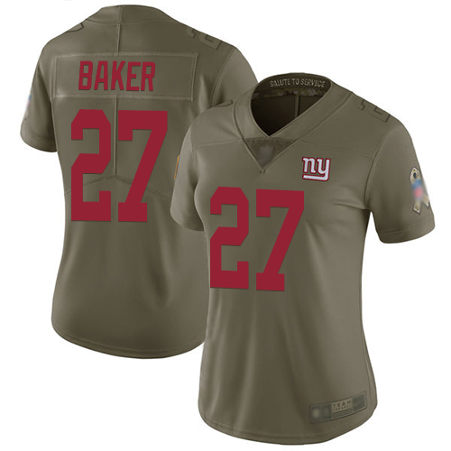 Nike Giants #27 Deandre Baker Olive Women's Stitched NFL Limited 2017 Salute to Service Jersey Nike Giants #27 Deandre Baker Olive Women's Stitched NFL Limited 2017 Salute to Service Jersey