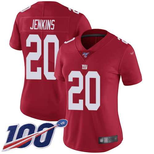 Nike Giants #20 Janoris Jenkins Red Women's Stitched NFL Limited Inverted Legend 100th Season Jersey Nike Giants #20 Janoris Jenkins Red Women's Stitched NFL Limited Inverted Legend 100th Season Jersey