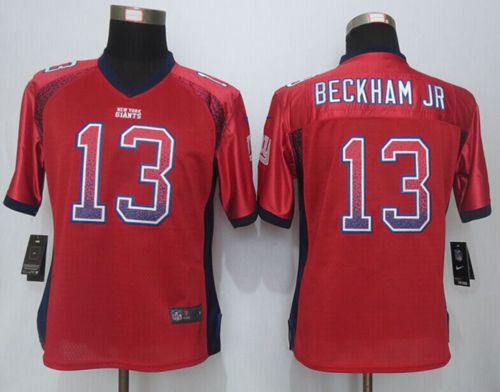 Nike Giants #13 Odell Beckham Jr Red Alternate Women's Stitched NFL Elite Drift Fashion Jersey Nike Giants #13 Odell Beckham Jr Red Alternate Women's Stitched NFL Elite Drift Fashion Jersey
