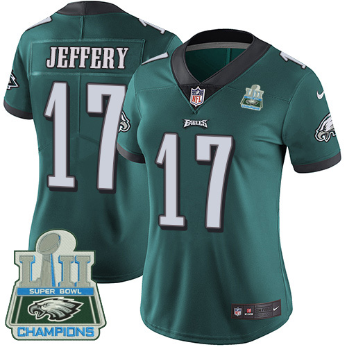 Nike Eagles #17 Alshon Jeffery Midnight Green Team Color Super Bowl LII Champions Women's Stitched NFL Vapor Untouchable Limited Jersey