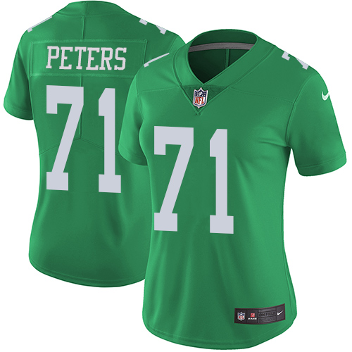Nike Eagles #71 Jason Peters Green Women's Stitched NFL Limited Rush Jersey