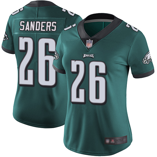Nike Eagles #26 Miles Sanders Midnight Green Team Color Women's Stitched NFL Vapor Untouchable Limited Jersey
