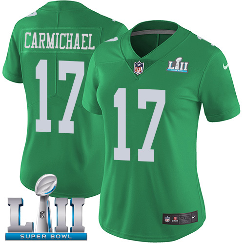 Nike Eagles #17 Harold Carmichael Green Super Bowl LII Women's Stitched NFL Limited Rush Jersey