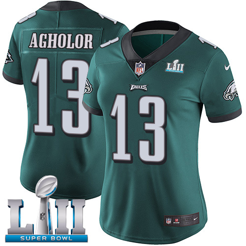 Nike Eagles #13 Nelson Agholor Midnight Green Team Color Super Bowl LII Women's Stitched NFL Vapor Untouchable Limited Jersey