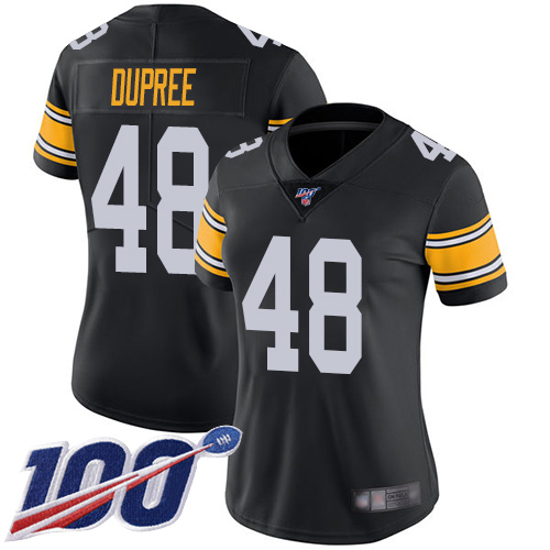 Nike Steelers #48 Bud Dupree Black Alternate Women's Stitched NFL 100th Season Vapor Limited Jersey