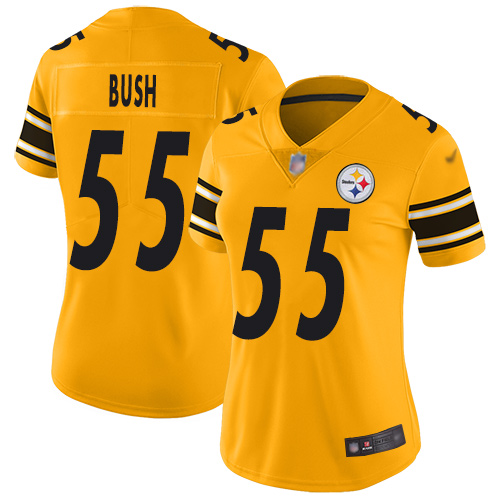 Nike Steelers #55 Devin Bush Gold Women's Stitched NFL Limited Inverted Legend Jersey