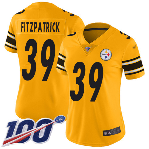 Nike Steelers #39 Minkah Fitzpatrick Gold Women's Stitched NFL Limited Inverted Legend 100th Season Jersey