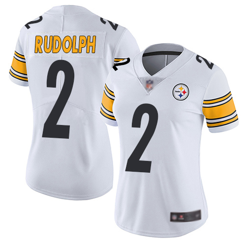 Nike Steelers #2 Mason Rudolph White Women's Stitched NFL Vapor Untouchable Limited Jersey