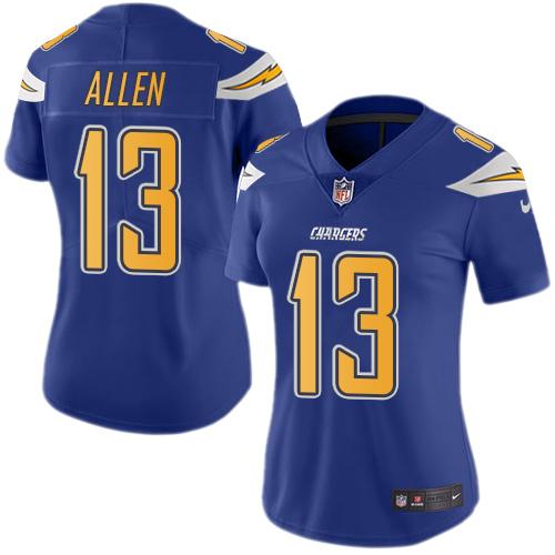 Nike Chargers #13 Keenan Allen Electric Blue Women's Stitched NFL Limited Rush Jersey