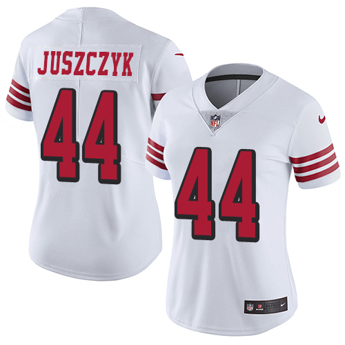 Nike 49ers #44 Kyle Juszczyk White Rush Women's Stitched NFL Vapor Untouchable Limited Jersey