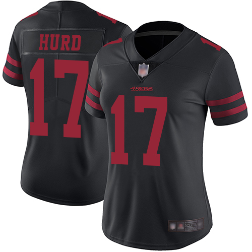Nike 49ers #17 Jalen Hurd Black Alternate Women's Stitched NFL Vapor Untouchable Limited Jersey Nike 49ers #17 Jalen Hurd Black Alternate Women's Stitched NFL Vapor Untouchable Limited Jersey