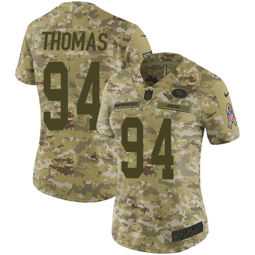 Nike 49ers #94 Solomon Thomas Camo Women's Stitched NFL Limited 2018 Salute to Service Jersey Nike 49ers #94 Solomon Thomas Camo Women's Stitched NFL Limited 2018 Salute to Service Jersey