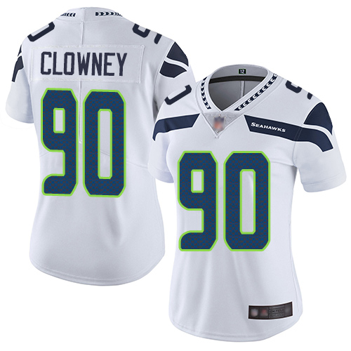 Nike Seahawks #90 Jadeveon Clowney White Women's Stitched NFL Vapor Untouchable Limited Jersey