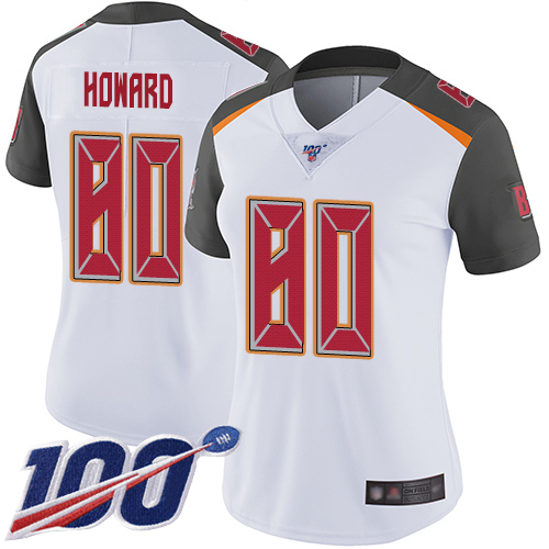 Nike Buccaneers #80 O. J. Howard White Women's Stitched NFL 100th Season Vapor Limited Jersey Nike Buccaneers #80 O. J. Howard White Women's Stitched NFL 100th Season Vapor Limited Jersey