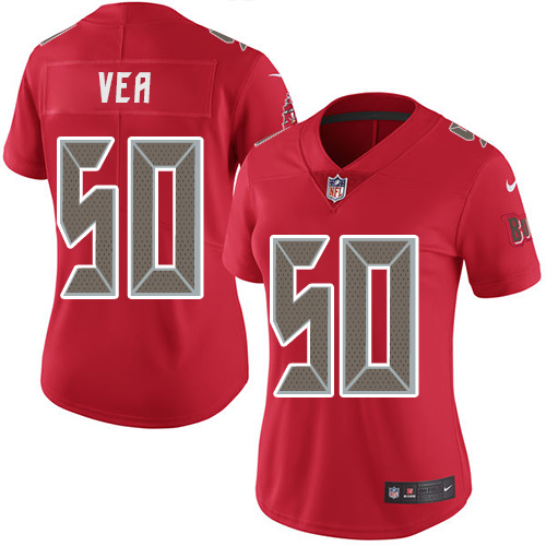 Nike Buccaneers #50 Vita Vea Red Women's Stitched NFL Limited Rush Jersey Nike Buccaneers #50 Vita Vea Red Women's Stitched NFL Limited Rush Jersey