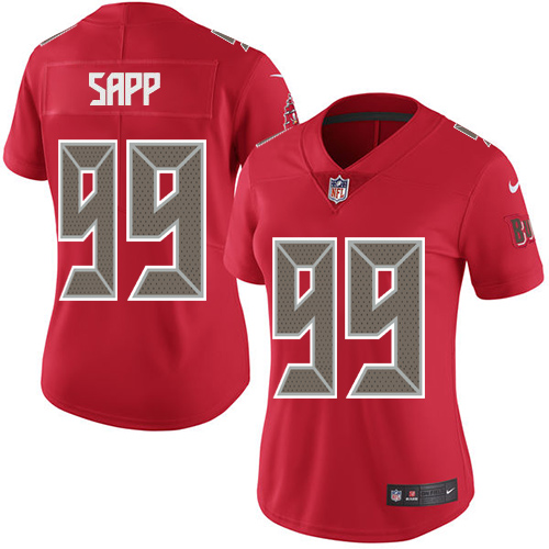 Nike Buccaneers #99 Warren Sapp Red Women's Stitched NFL Limited Rush Jersey Nike Buccaneers #99 Warren Sapp Red Women's Stitched NFL Limited Rush Jersey