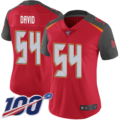 Nike Buccaneers #54 Lavonte David Red Team Color Women's Stitched NFL 100th Season Vapor Limited Jersey Nike Buccaneers #54 Lavonte David Red Team Color Women's Stitched NFL 100th Season Vapor Limited Jersey