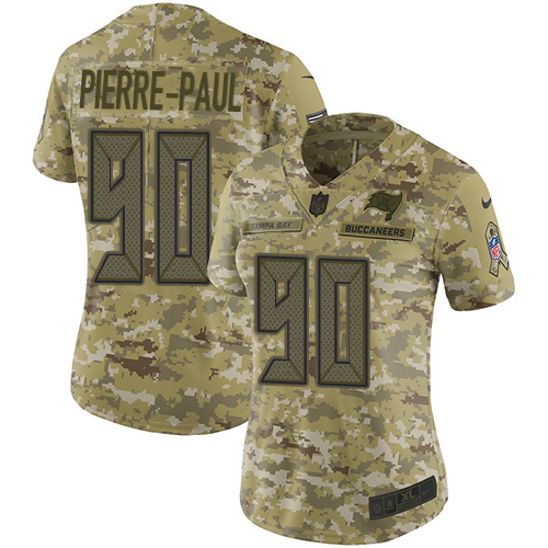 Nike Buccaneers #90 Jason Pierre-Paul Camo Women's Stitched NFL Limited 2018 Salute to Service Jersey Nike Buccaneers #90 Jason Pierre-Paul Camo Women's Stitched NFL Limited 2018 Salute to Service Jersey