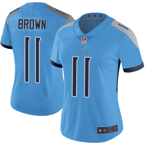 Nike Titans #11 A.J. Brown Light Blue Alternate Women's Stitched NFL Vapor Untouchable Limited Jersey