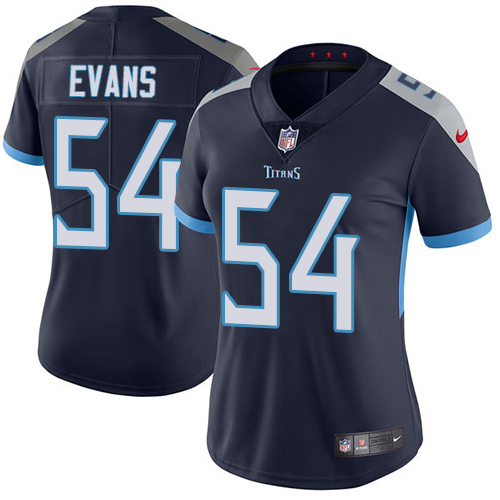 Nike Titans #54 Rashaan Evans Navy Blue Team Color Women's Stitched NFL Vapor Untouchable Limited Jersey