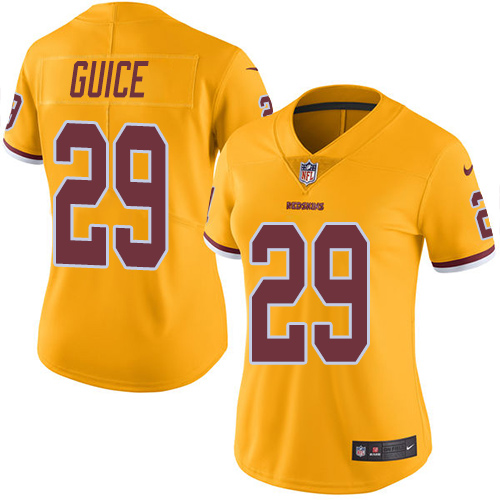 Nike Redskins #29 Derrius Guice Gold Women's Stitched NFL Limited Rush Jersey Nike Redskins #29 Derrius Guice Gold Women's Stitched NFL Limited Rush Jersey