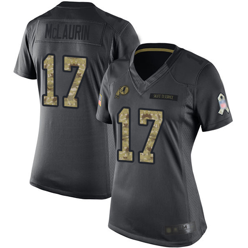 Nike Redskins #17 Terry McLaurin Black Women's Stitched NFL Limited 2016 Salute to Service Jersey Nike Redskins #17 Terry McLaurin Black Women's Stitched NFL Limited 2016 Salute to Service Jersey