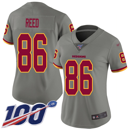 Nike Redskins #86 Jordan Reed Gray Women's Stitched NFL Limited Inverted Legend 100th Season Jersey Nike Redskins #86 Jordan Reed Gray Women's Stitched NFL Limited Inverted Legend 100th Season Jersey