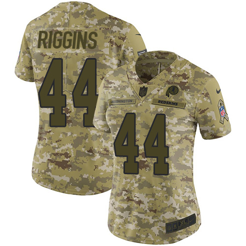 Nike Redskins #44 John Riggins Camo Women's Stitched NFL Limited 2018 Salute to Service Jersey