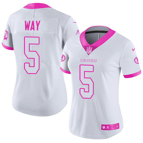 Nike Redskins #5 Tress Way White/Pink Women's Stitched NFL Limited Rush Fashion Jersey Nike Redskins #5 Tress Way White/Pink Women's Stitched NFL Limited Rush Fashion Jersey