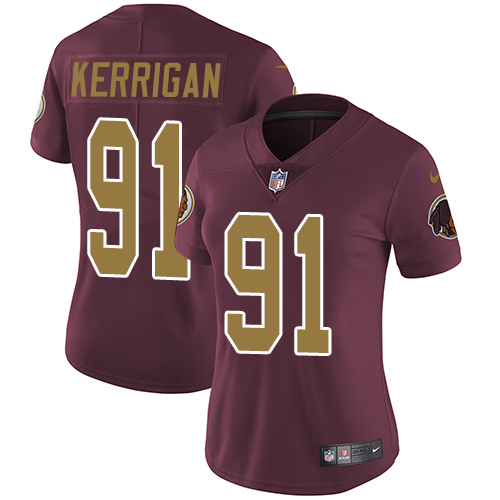 Nike Redskins #91 Ryan Kerrigan Burgundy Red Alternate Women's Stitched NFL Vapor Untouchable Limited Jersey