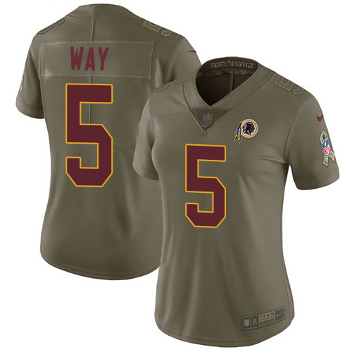 Nike Redskins #5 Tress Way Olive Women's Stitched NFL Limited 2017 Salute To Service Jersey