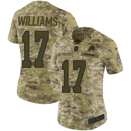 Nike Redskins #17 Doug Williams Camo Women's Stitched NFL Limited 2018 Salute to Service Jersey