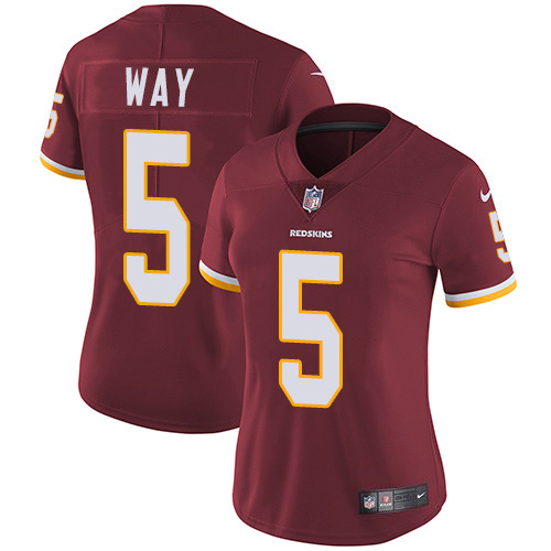 Nike Redskins #5 Tress Way Burgundy Team Color Women's Stitched NFL Vapor Untouchable Limited Jersey