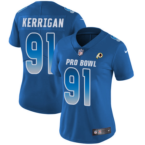 Nike Redskins #91 Ryan Kerrigan Royal Women's Stitched NFL Limited NFC 2019 Pro Bowl Jersey