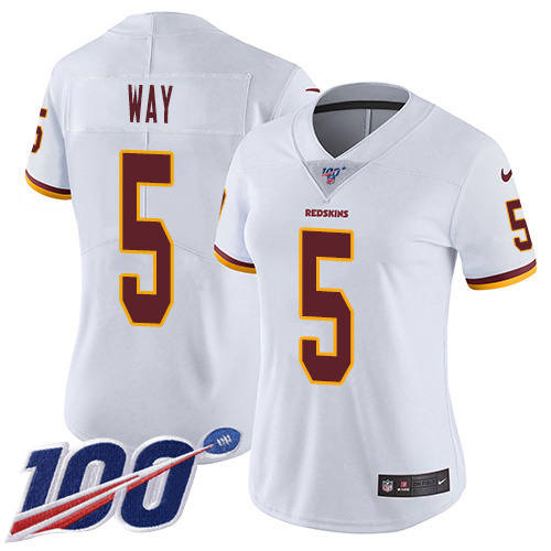 Nike Redskins #5 Tress Way White Women's Stitched NFL 100th Season Vapor Untouchable Limited Jersey