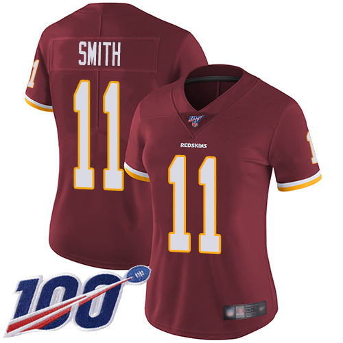 Nike Redskins #11 Alex Smith Burgundy Red Team Color Women's Stitched NFL 100th Season Vapor Limited Jersey Nike Redskins #11 Alex Smith Burgundy Red Team Color Women's Stitched NFL 100th Season Vapor Limited Jersey